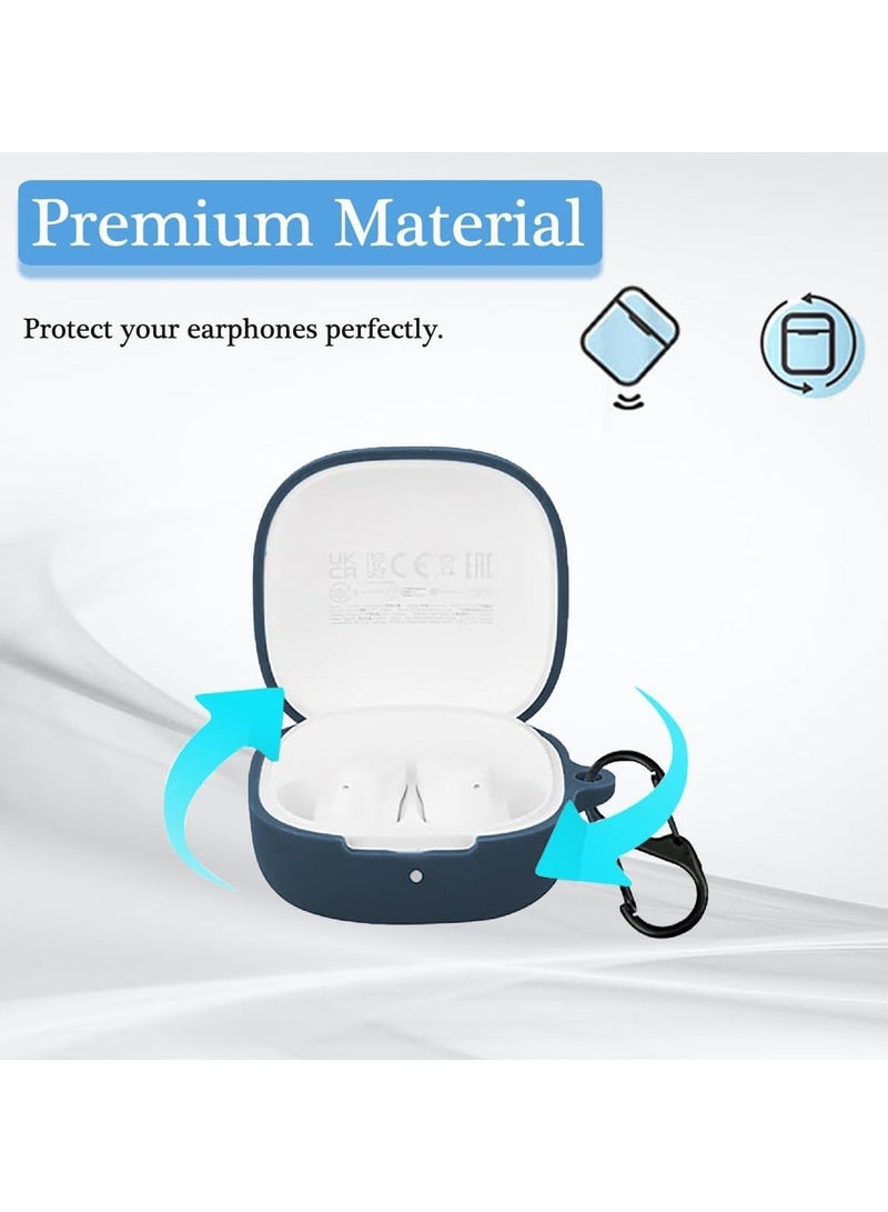 QIRG Silicone Case for Redmi Buds 6 Play with Carabiner&Cleaning tool, Soft and Flexible, Ultra-Thin Shockproof Cover Slim-Fit Anti-Fall Earphone Case-Blue - Image 2